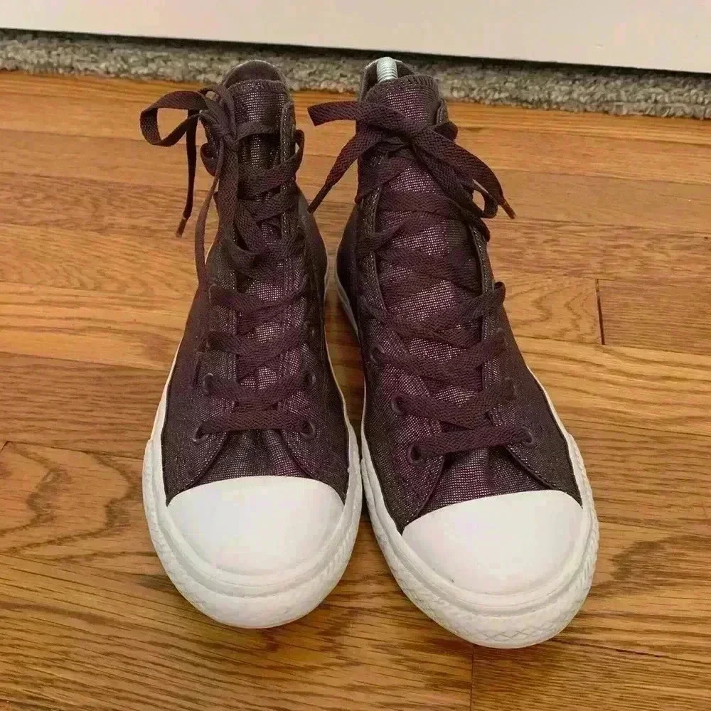 High-Top Converse Chuck Taylor Purple Sparkle Glitter, Junior Size 5
